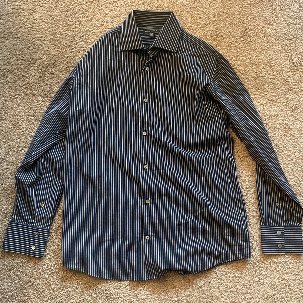 Banana Republic blue striped dress shirt large